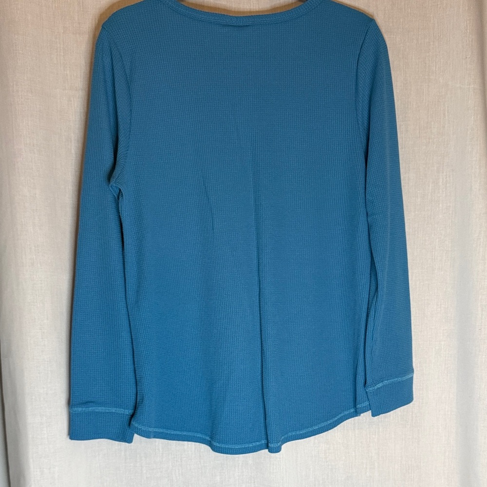 LuLaRoe Ruby Teal Long Sleeve Top with Buttons - Picture 5 of 5